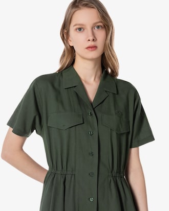 데님라이크 반팔 셔츠 드레스