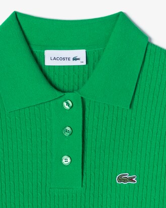 케이블 반팔 폴로 스웨터