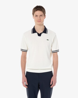 배색 카라 스웨터 폴로