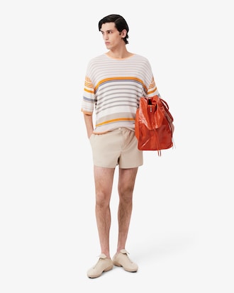 스트라이프 저지 니트 티셔츠