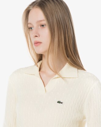 케이블 오픈카라 스웨터