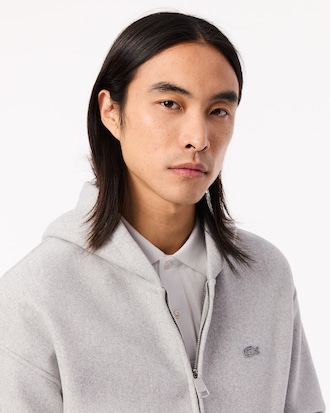 플란넬 후드 집업