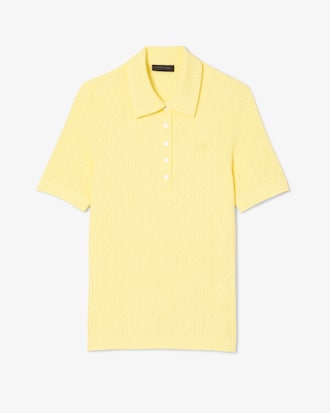 슬림핏 시스루 모노그램 반팔 폴로 셔츠