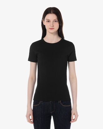 립조직 슬림핏 티셔츠