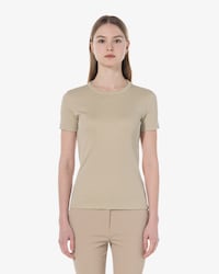 립조직 슬림핏 티셔츠