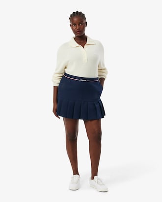 로고밴딩 플리츠 미니스커트