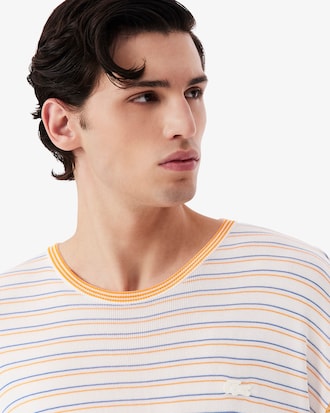 스트라이프 저지 니트 티셔츠