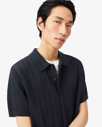 PARIS PACK 립조직 반팔 폴로 스웨터