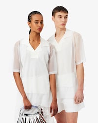 유니섹스 시어 니트 루즈핏 폴로