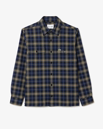 투 포켓 체크 오버셔츠