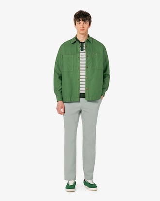 멀티 스트라이프 부클 믹스 반팔 스웨터 폴로 셔츠