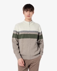 하이넥 컬러블럭 가디건