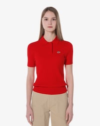 케이블 반팔 폴로 스웨터