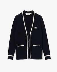 3D 립조직 브이넥 가디건