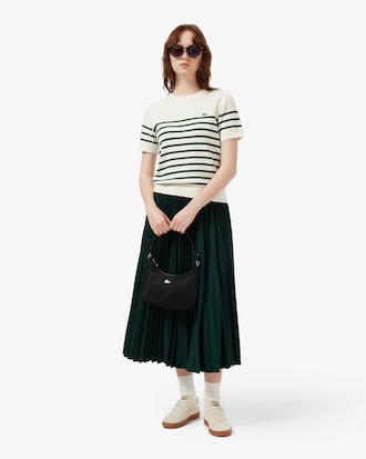 스트라이프 반팔 스웨터