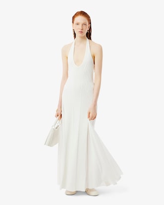 롱 리브드 슬리브리스 백리스 드레스