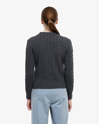 케이블 크루넥 스웨터