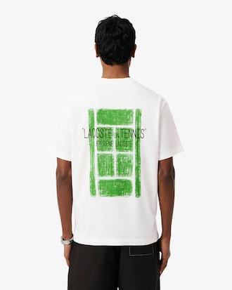 등판 테니스 코트 그래픽 반팔 티셔츠