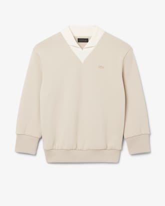 여성 샤이니 더블페이스 크롭 스웻셔츠