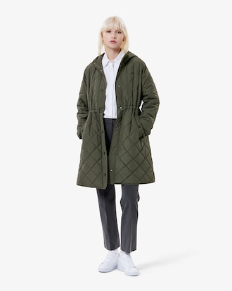 후디 퀼팅 롱점퍼