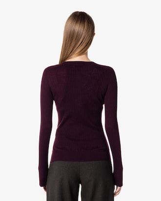 슬림핏 립조직 크루넥 가디건