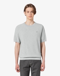 솔리드 반팔 크루넥 스웨터