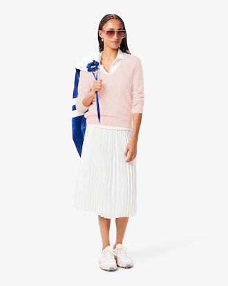 코튼 브이넥 스웨터