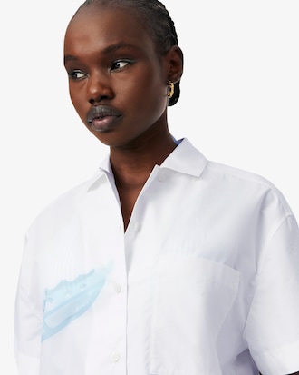 포플린 악어 프린트 셔츠