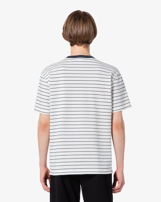 핀 스트라이프 피케 티셔츠