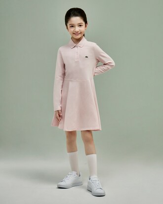 여아 긴팔 폴로 플레어 원피스