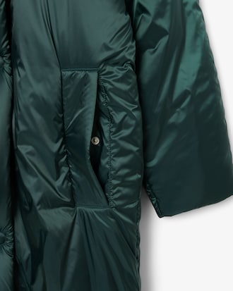 롱 퍼퍼 재킷 라이트 메탈릭 웨이브