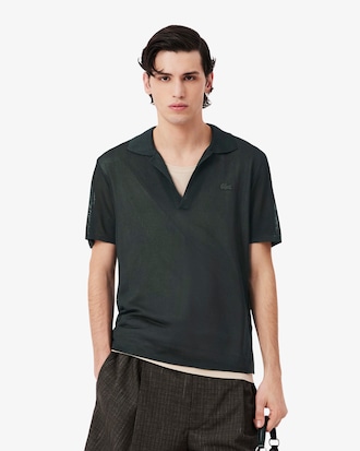 남성 샤이니 허니콤 피케 슬림 니트 폴로