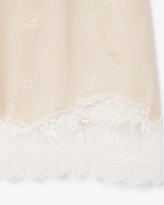 여성 자카드 튤 인서트 자수 드레스