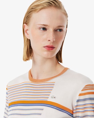 샤이니 이레귤러 스트라이프 니트 티셔츠