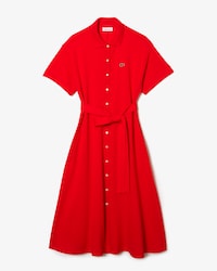 벨트형 반팔 폴로 드레스