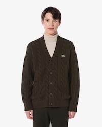 케이블 V넥 가디건