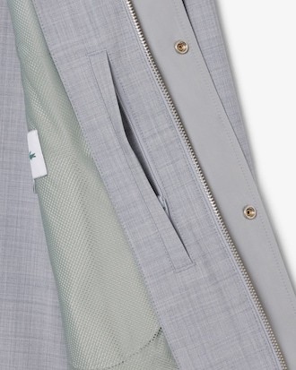 하이넥 가슴 절개 블루종