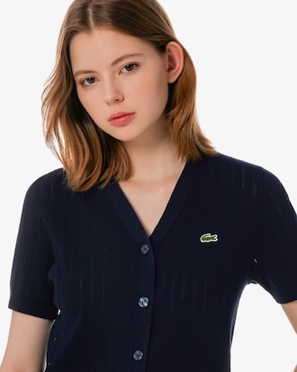 브이넥 반팔 가디건