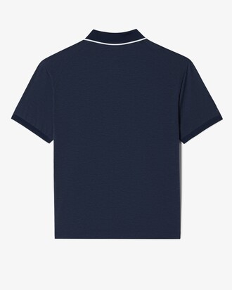 멜란지 반집업 반팔 폴로