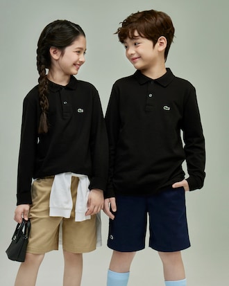 키즈 베이직 긴팔 폴로 셔츠