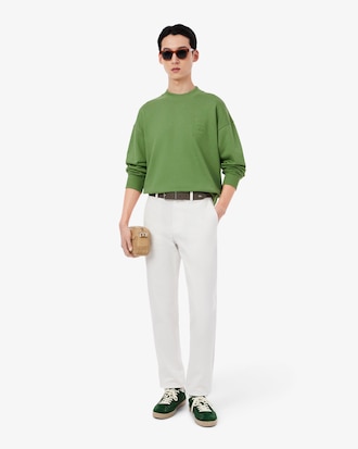 테니스코트 L로고 루즈핏 크루넥 스웻셔츠