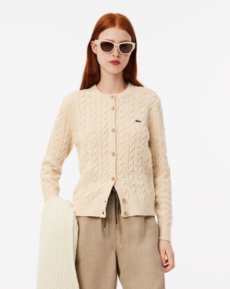 울혼방 케이블 가디건