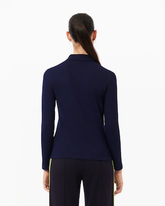 슬림핏 긴팔 폴로셔츠