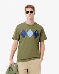 클래식핏 아가일 반팔 티셔츠