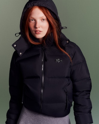 후드 숏 다운 점퍼