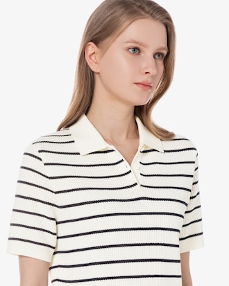 스트라이프 스웨터 폴로 셔츠