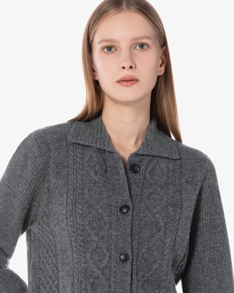 케이블 크롭 가디건