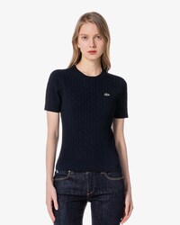 케이블 반팔 크루넥 풀오버