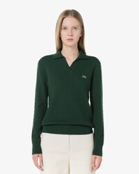 케이블 오픈카라 스웨터