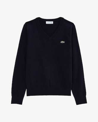솔리드 울 브이넥 스웨터